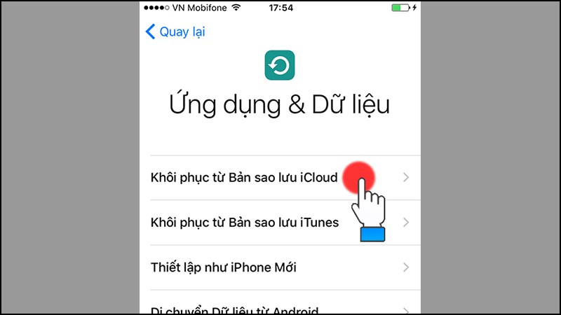 Khôi phục iPhone từ bản sao lưu