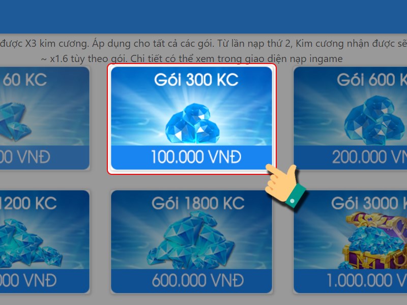 Chọn g&oacute;i nạp