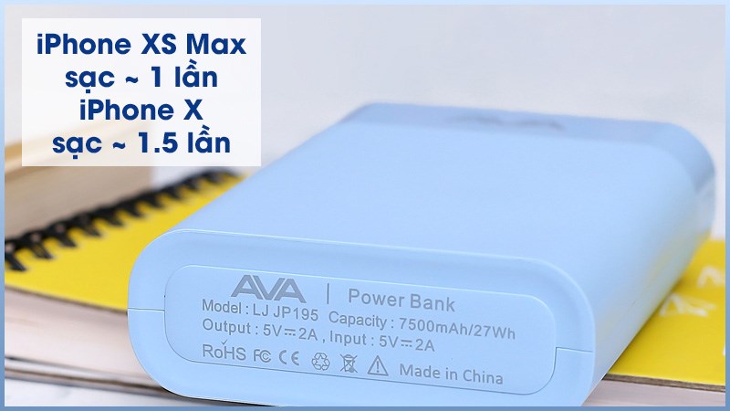 AVA LJ JP195 có dung lượng 7.500 mAh