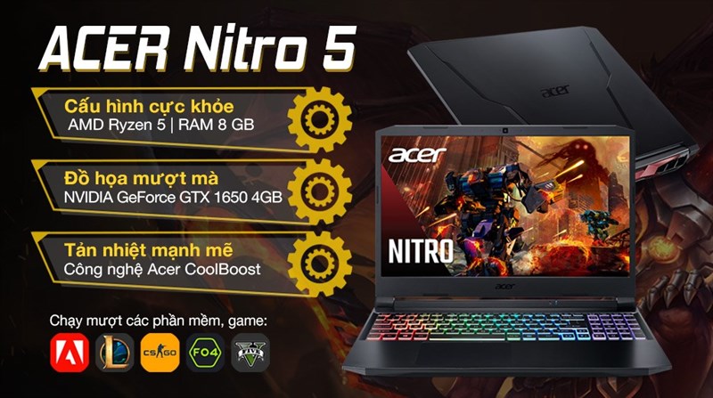 Laptop Acer Nitro 5 Gaming AN515 45 R6EV R5