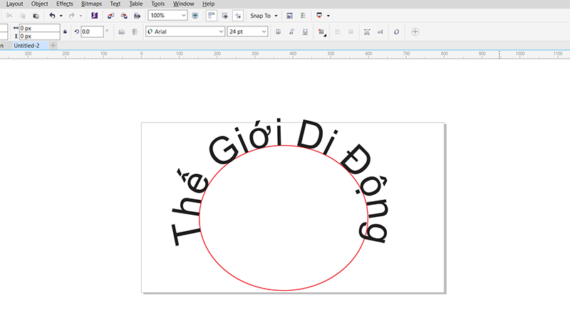 Viết chữ cong theo hình trong Corel