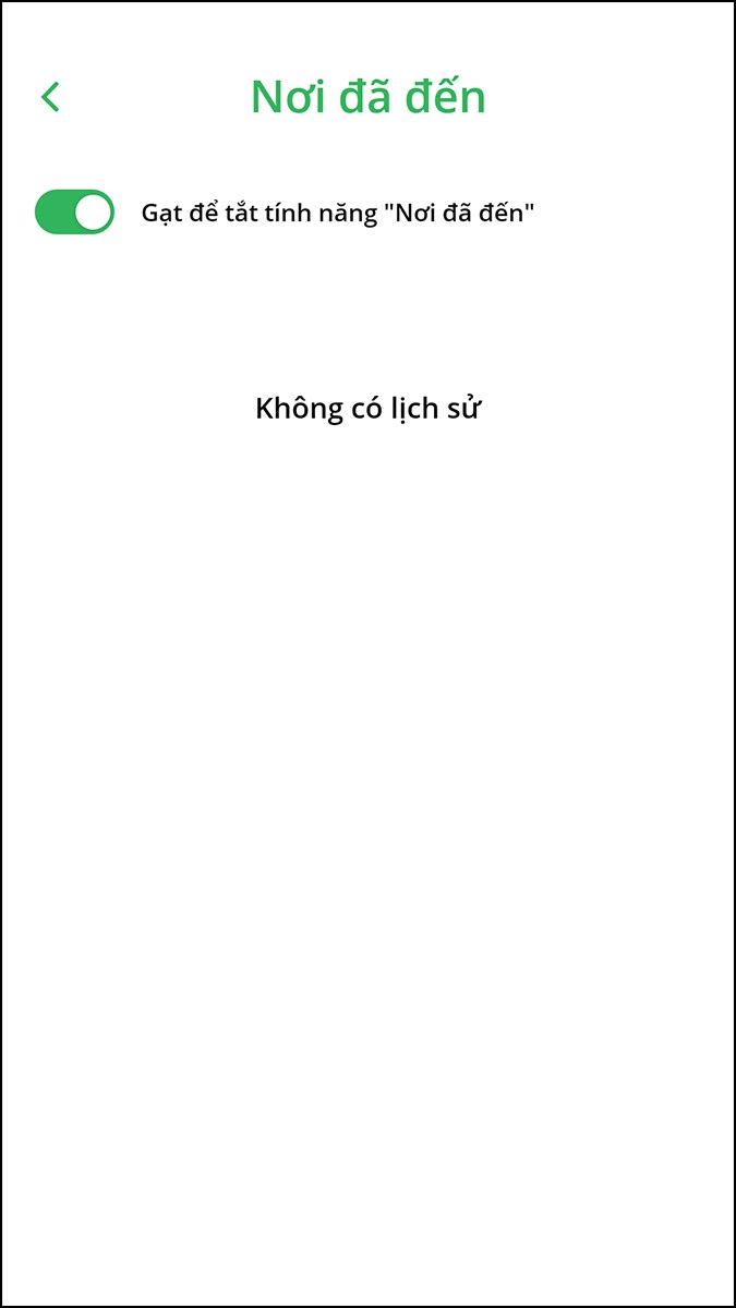 Toàn bộ lịch sử những nơi đã đến đã được xóa