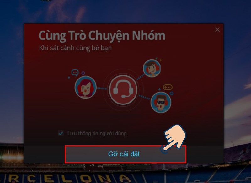 Chọn Gỡ cài đặt để tiến hành gỡ cài đặt Garena.