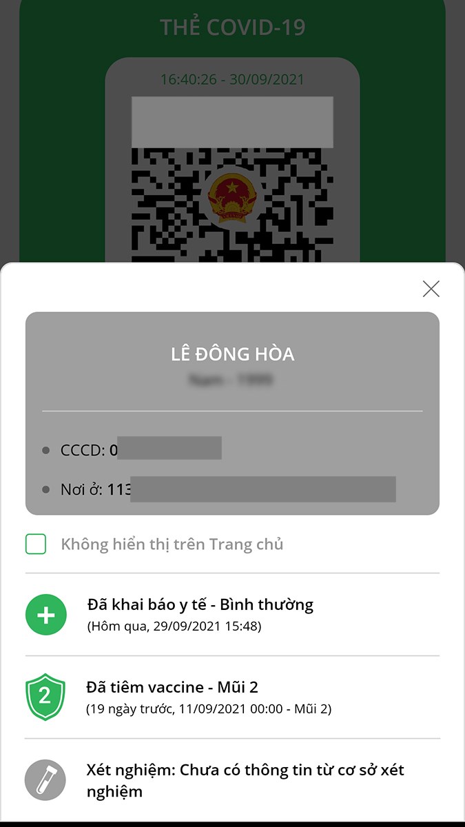 Vaccine - Kết quả x&eacute;t nghiệm