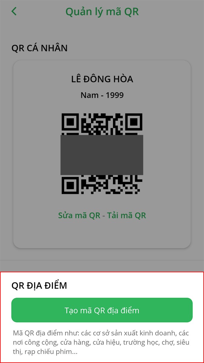 M&atilde; QR địa điểm