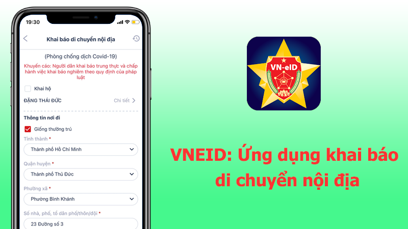 VNEID: App khai báo di chuyển nội địa, di biến động dân cư