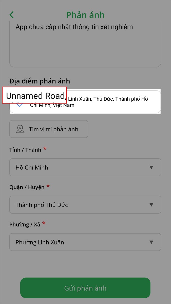 Lỗi không gửi được phản ánh nhập cảnh trên app PC Covid