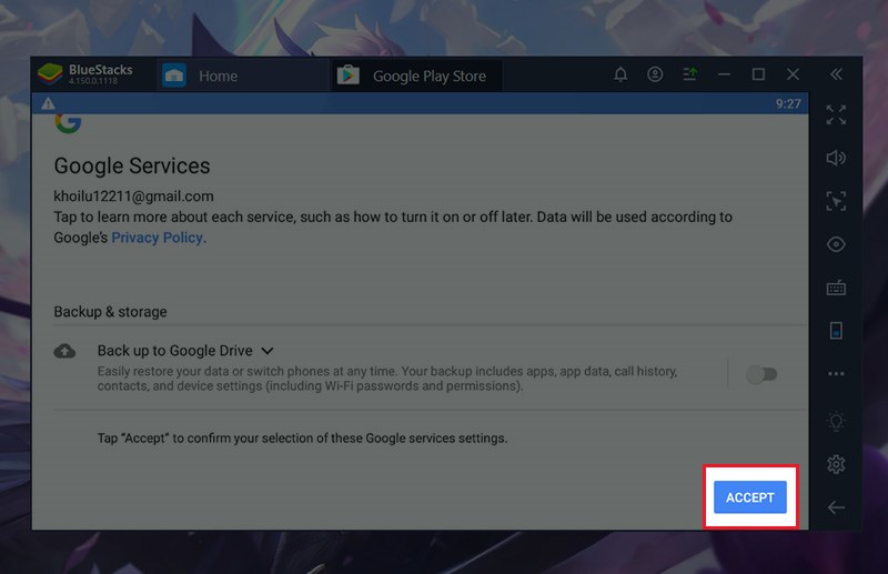 Chọn Accept để hoàn tất Chọn Accept để hoàn tất