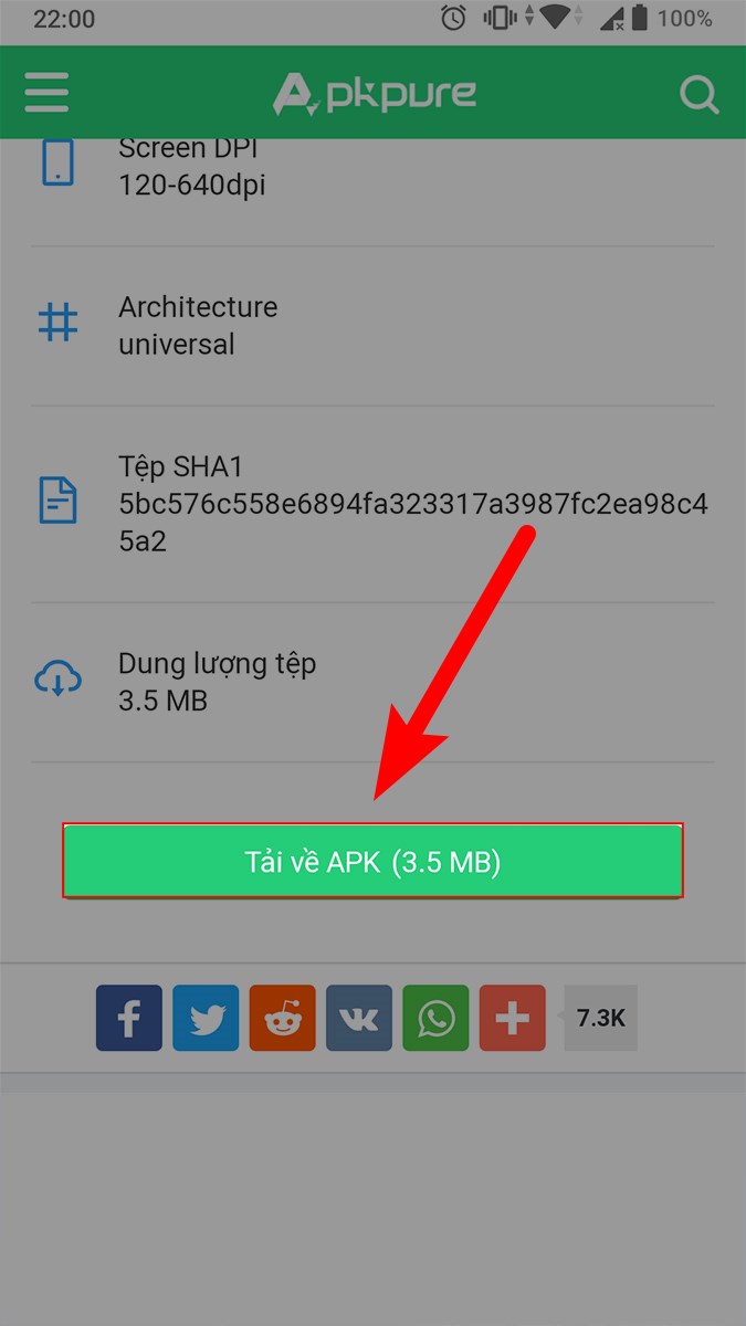 Mở file APK đã tải > Nhấn Cài đặt