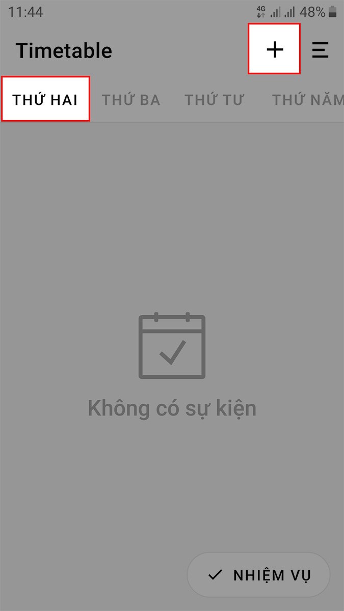 Chọn thứ cần l&agrave;m thời kh&oacute;a biểu > Nhấn v&agrave;o biểu tượng dấu cộng