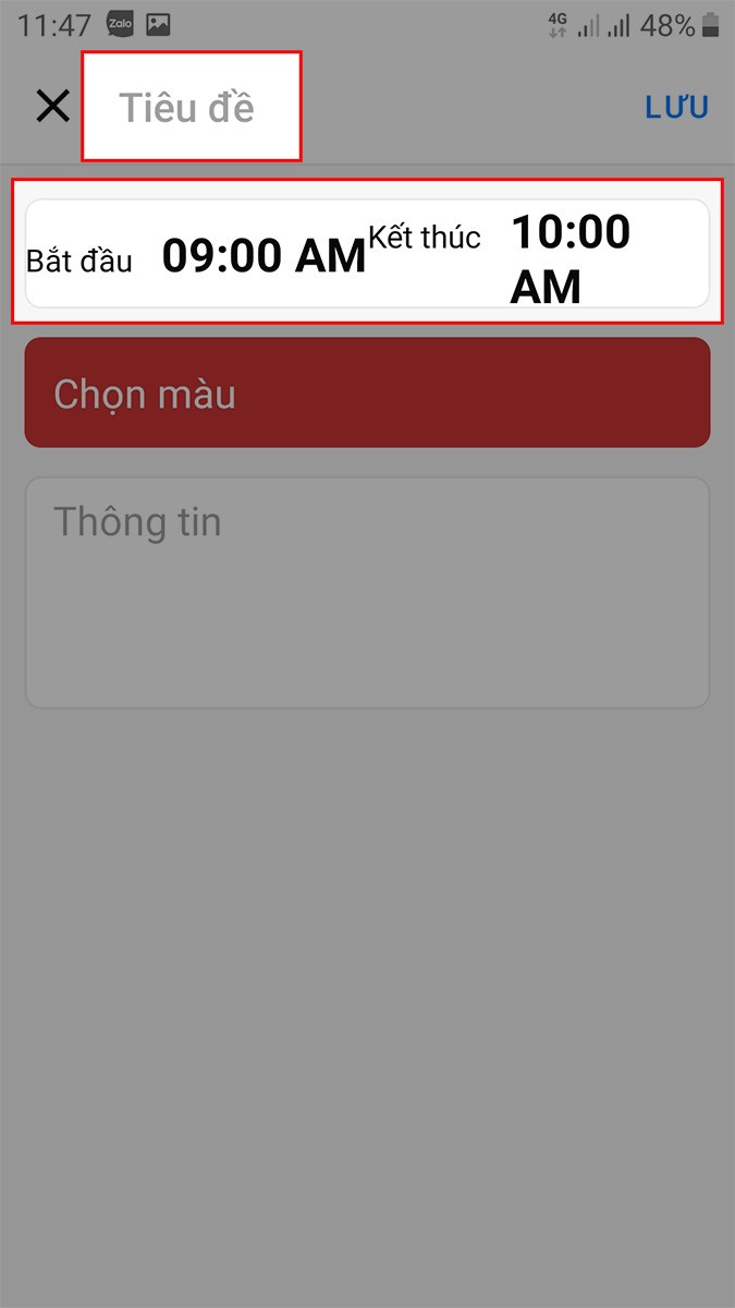 Điền c&aacute;c th&ocirc;ng tin về t&ecirc;n m&ocirc;n học tại mục Ti&ecirc;u đề v&agrave; chọn thời gian diễn ra m&ocirc;n học