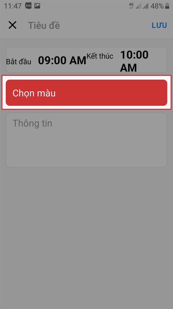 Để chọn m&agrave;u cho m&ocirc;n học để ph&acirc;n biệt với c&aacute;c m&ocirc;n học kh&aacute;c th&igrave; bạn chỉ cần nhấn Chọn m&agrave;u