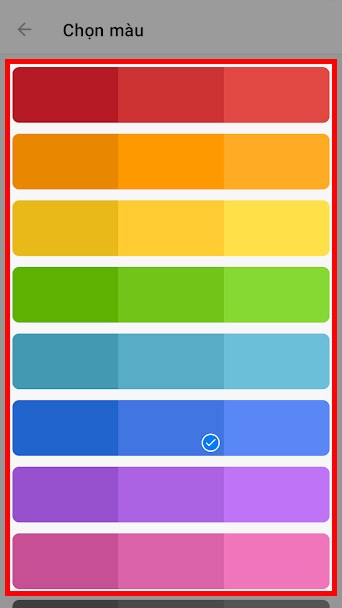 V&agrave; chọn m&agrave;u bạn muốn sử dụng