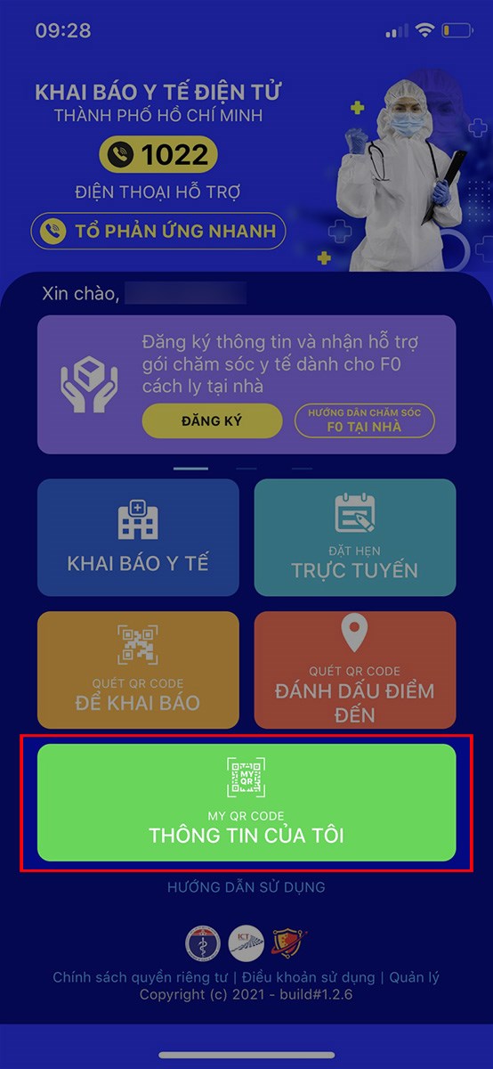 Mở ứng dụng Y Tế HCM, chọn THÔNG TIN CỦA TÔI Mở ứng dụng Y Tế HCM, chọn THÔNG TIN CỦA TÔI