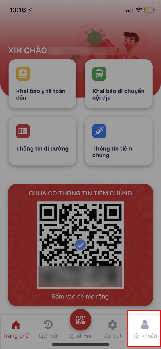 Tiến hành quét mã QR check in tại công ty, cơ quan