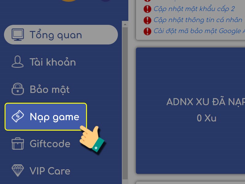 Chọn Nạp game