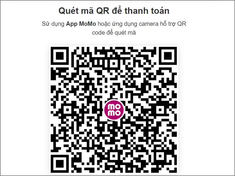 Quét mã QR để thanh toán