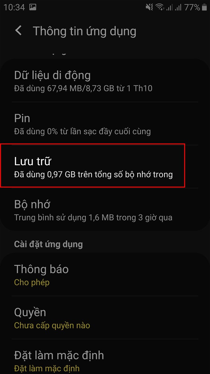 Chọn Lưu trữ