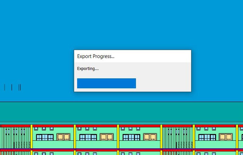 Chờ một khoảng thời gian để xuất file.