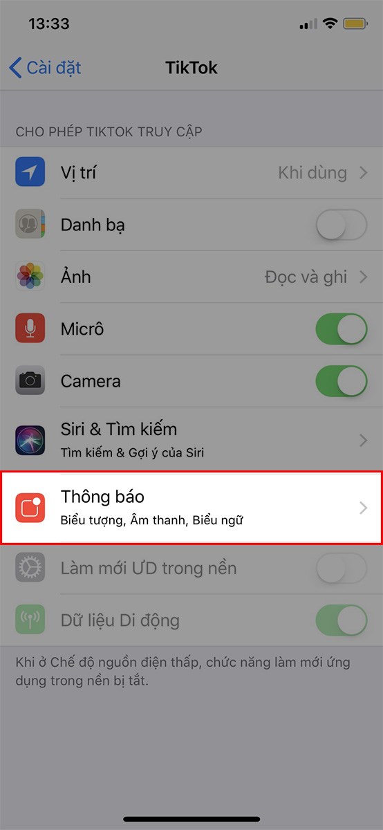 Chọn Th&ocirc;ng b&aacute;o