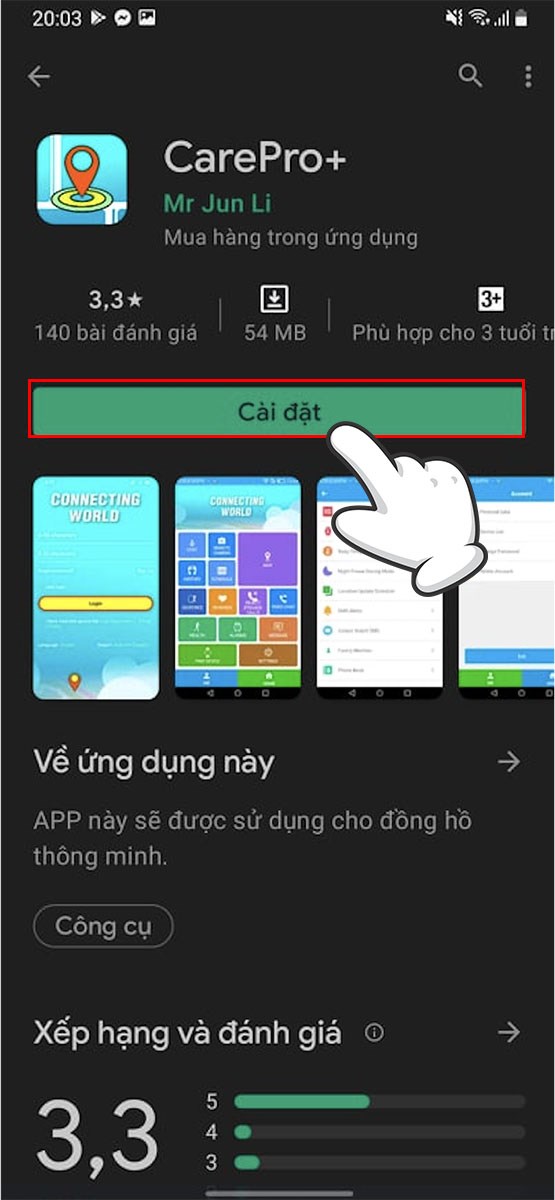 Nhấn C&agrave;i đặt