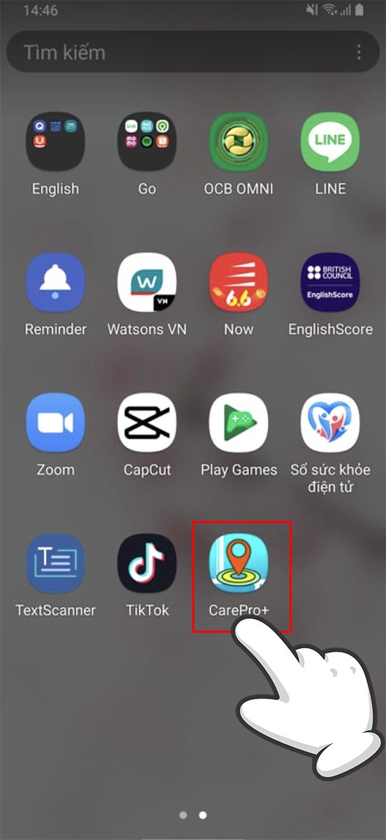 Mở ứng dụng Carepro+