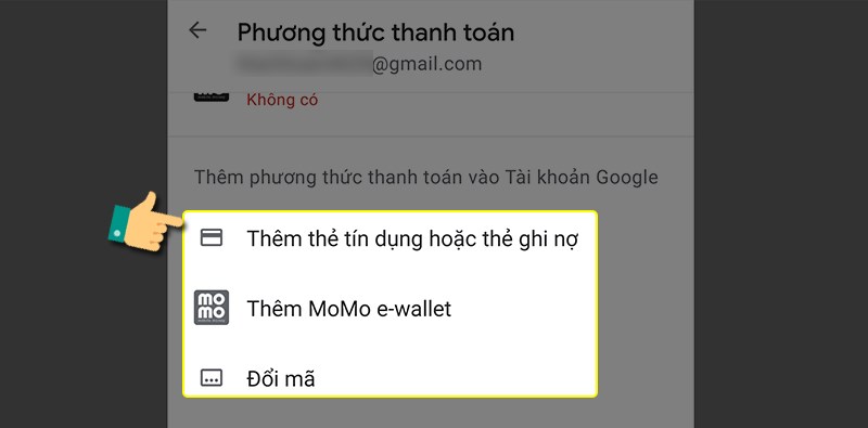 Chọn phương thức thanh toán