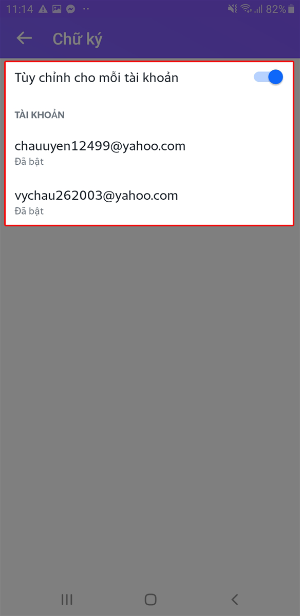 Chọn t&agrave;i khoản v&agrave; thực hiện tạo chữ k&yacute; cho t&agrave;i khoản đ&oacute;