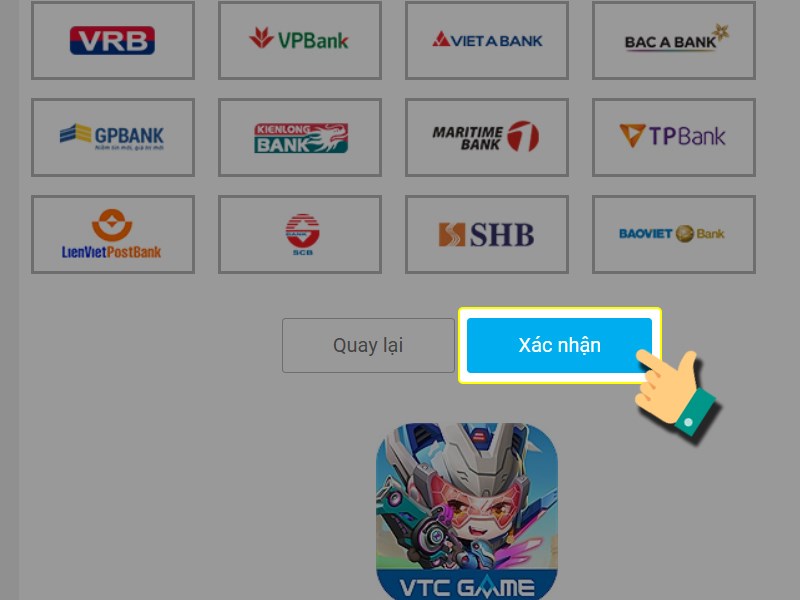 Nhấn Xác nhận Nhấn Xác nhận
