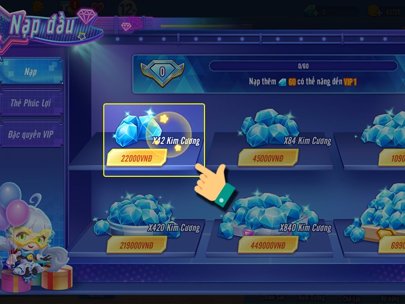 Chọn gói kim cương Chọn gói kim cương