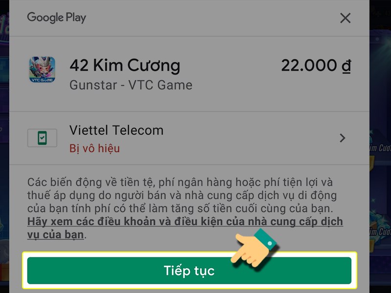Nhấn Tiếp tục Nhấn Tiếp tục