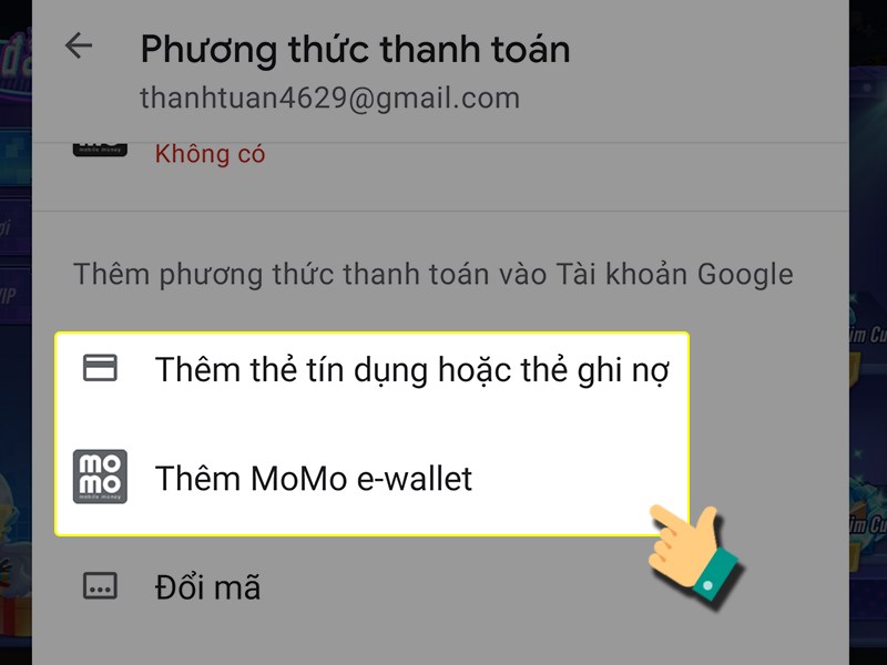 Chọn phương thức thanh toán Chọn phương thức thanh toán