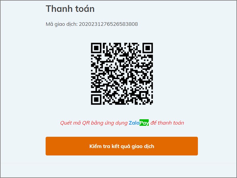 Mở ZaloPay để quét mã QR