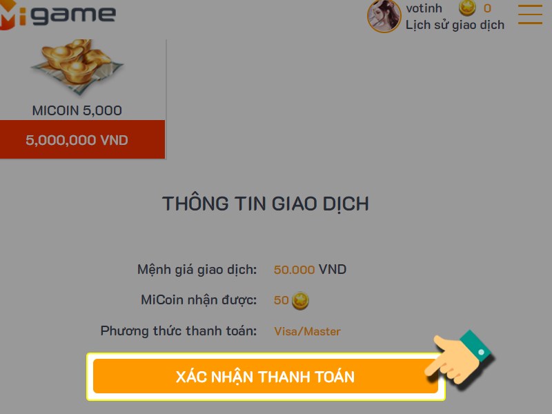 X&aacute;c nhận thanh to&aacute;n