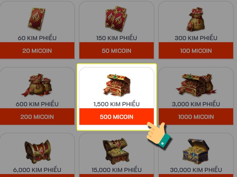 Chọn g&oacute;i nạp