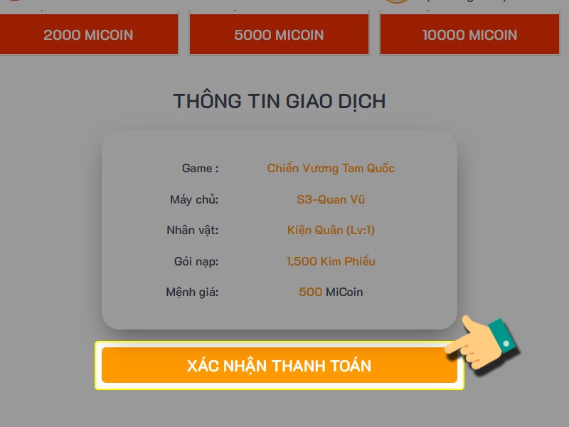 X&aacute;c nhận thanh to&aacute;n