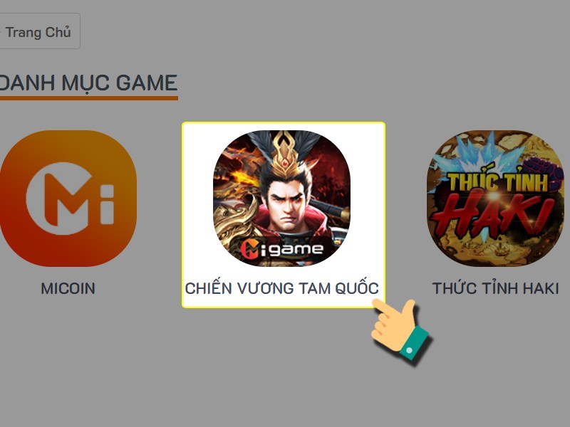 Chọn game Chiến Vương Tam Quốc