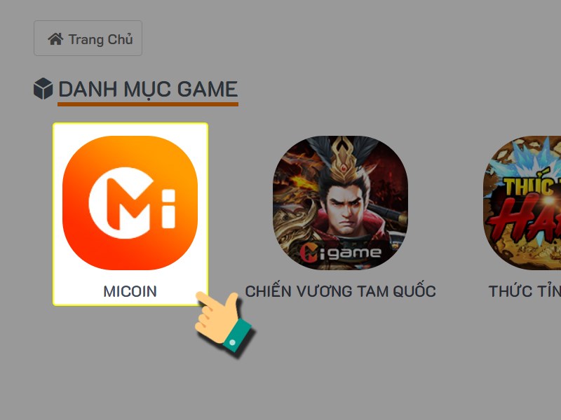 Nhấn v&agrave;o MiCoin