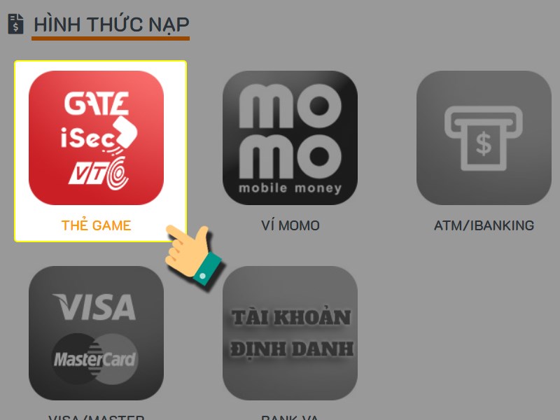 Thanh to&aacute;n bằng thẻ game