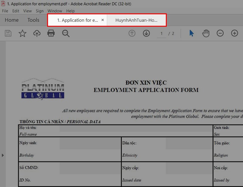 Lúc này bạn đã có thể mở 2 File PDF cùng lúc rồi đấy. Lúc này bạn đã có thể mở 2 File PDF cùng lúc rồi đấy.