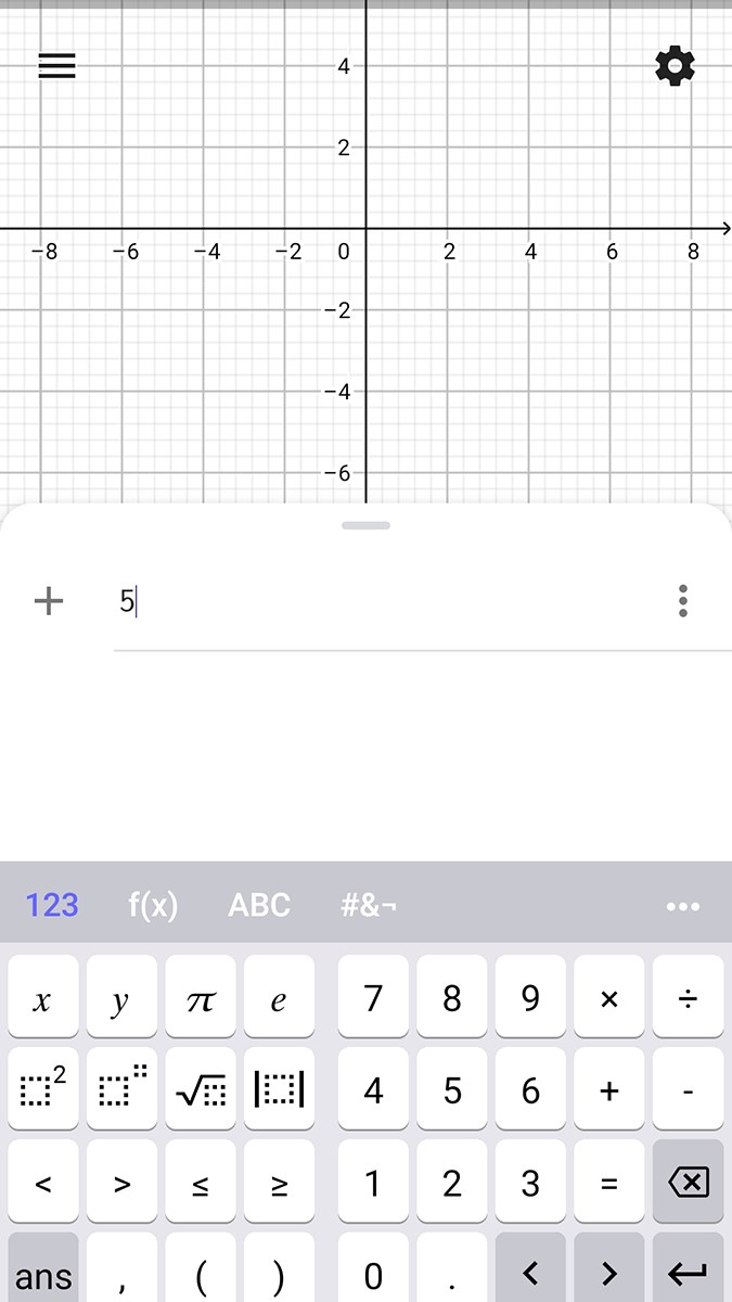 Giao diện của GeoGebra trên điện thoại