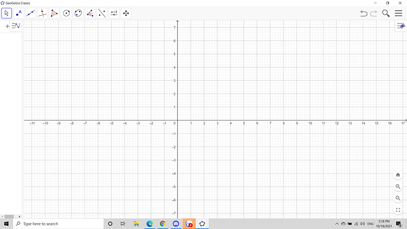 Giao diện GeoGebra trên máy tính