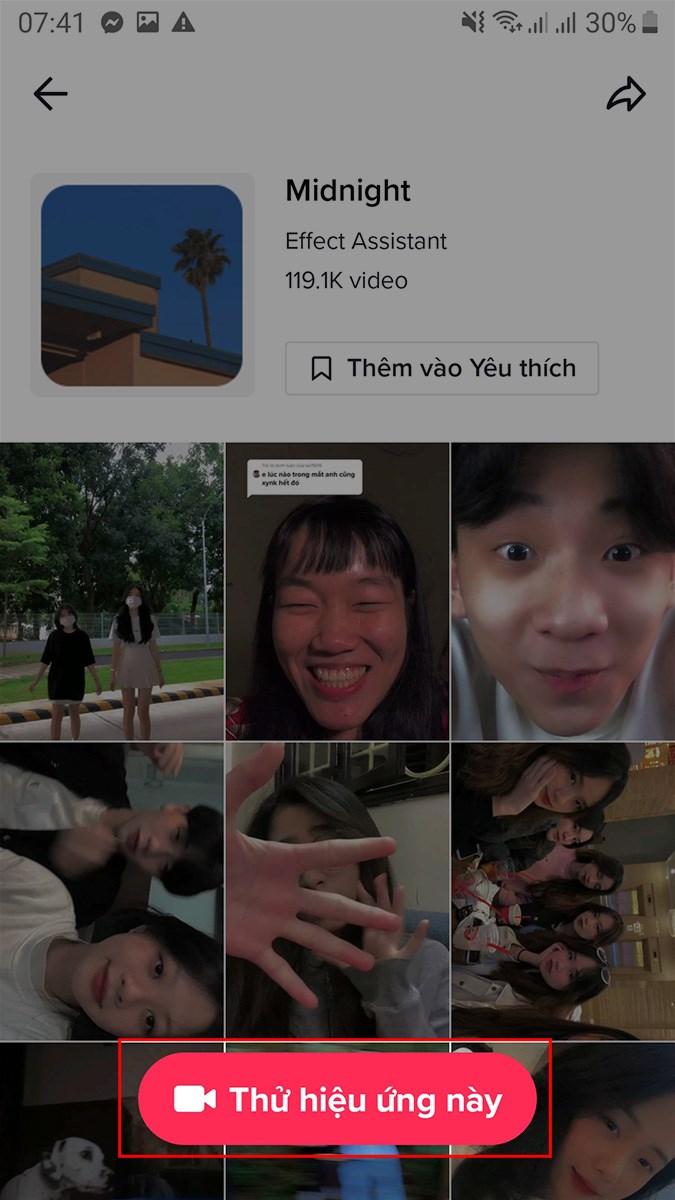 Chọn Thử hiệu ứng này Chọn Thử hiệu ứng này