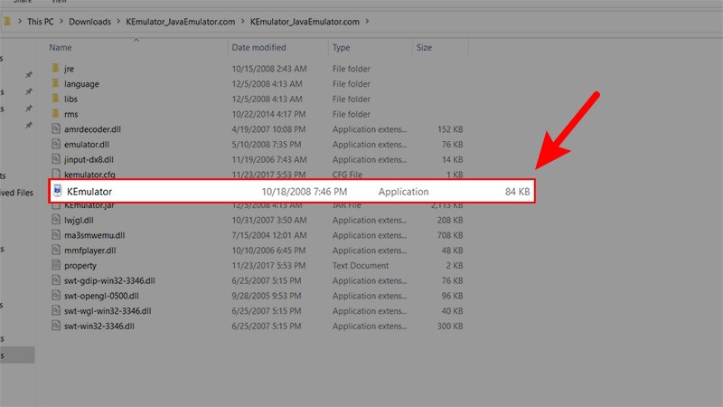 Mở thư mục đã được giải nén > Nhấn đúp vào icon KEmulator để bắt đầu sử dụng phần mềm KEmulator trên máy tính