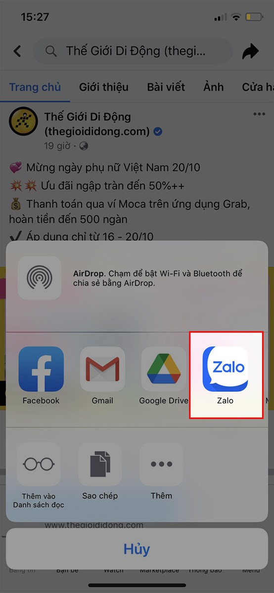 Chọn Zalo