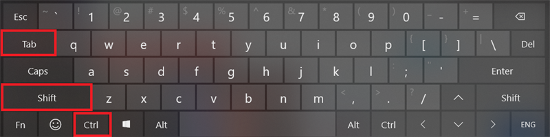 Nhấn tổ hợp ph&iacute;m Ctrl+Shift+Tab