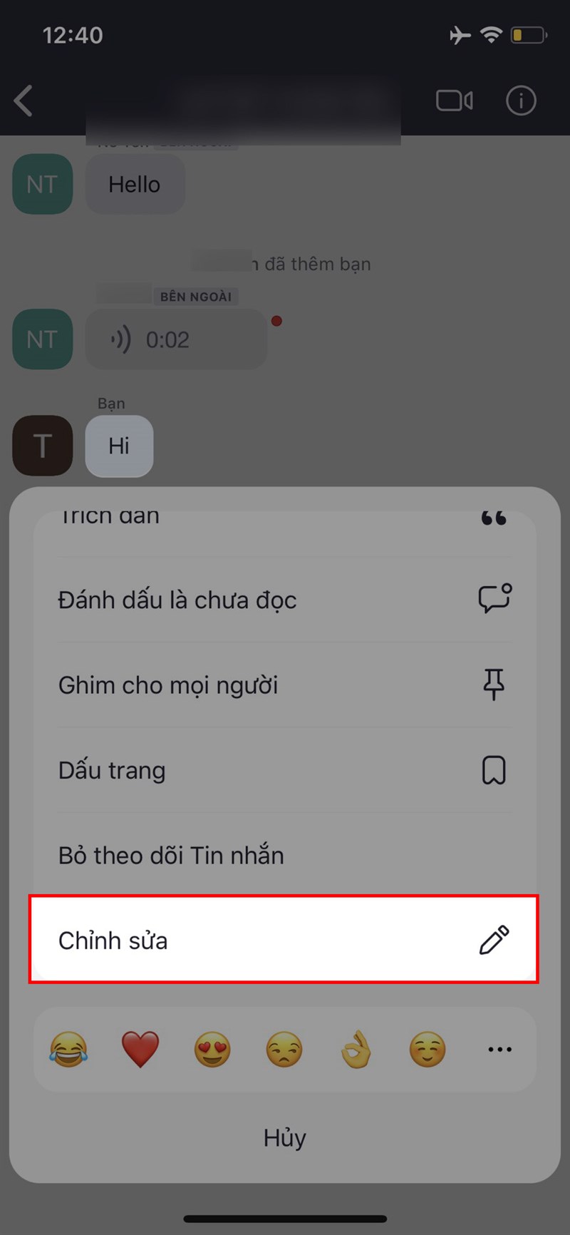 Chọn Chỉnh sửa