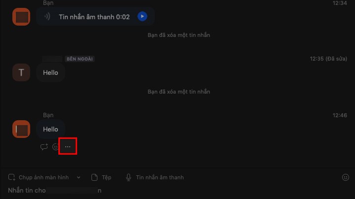 Nhấn v&agrave;o biểu tượng 3 dấu chấm