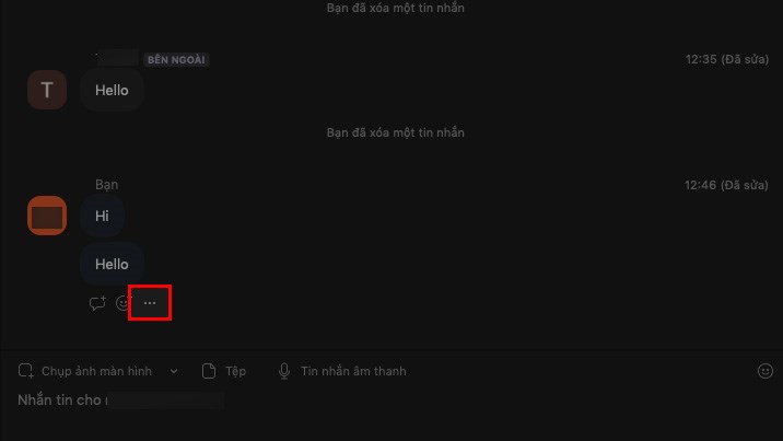 Nhấn v&agrave;o biểu tượng 3 dấu chấm