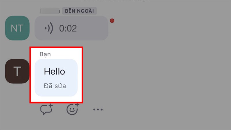 V&agrave; đ&acirc;y l&agrave; kết quả sau khi chỉnh sửa tin nhắn tr&ecirc;n Zoom tr&ecirc;n điện thoại